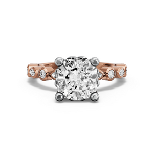Image for Cushion Lotus Basket Ring with Alternating Marquise band