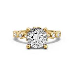 Image for Square Cushion Lotus Basket Ring with Alternating Marquise band