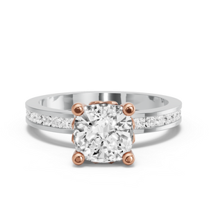 Image for Cushion Lotus Basket Ring with Channel band