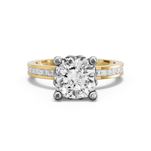Image for Cushion Lotus Basket Ring with Channel band