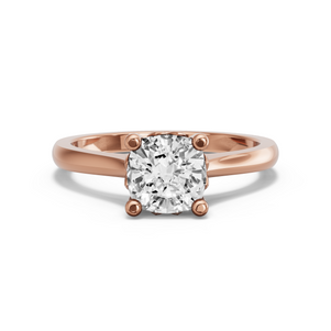 Image for Cushion Lotus Basket Ring with Knife Edge Cathedral band
