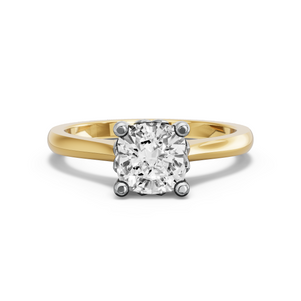 Image for Cushion Lotus Basket Ring with Knife Edge Cathedral band