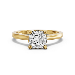 Image for Square Cushion Lotus Basket Ring with Knife Edge Cathedral band