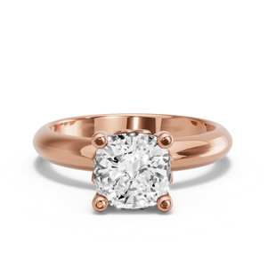 Image for Cushion Lotus Basket Ring with Knife Edge Solitaire band