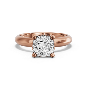 Image for Cushion Lotus Basket Ring with Knife Edge Solitaire band