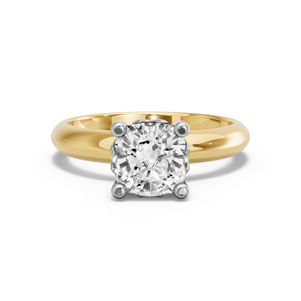 Image for Cushion Lotus Basket Ring with Knife Edge Solitaire band