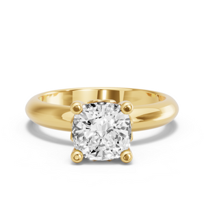 Image for Cushion Lotus Basket Ring with Knife Edge Solitaire band