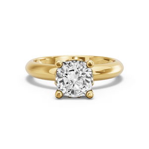 Image for Square Cushion Lotus Basket Ring with Knife Edge Solitaire band