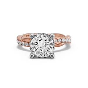Image for Cushion Lotus Basket Ring with Rope Pave band