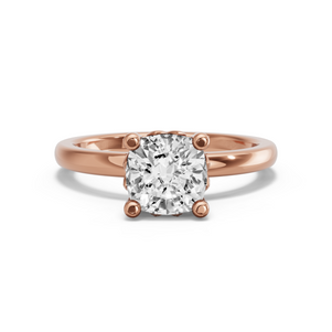 Image for Square Cushion Lotus Basket Ring with Solitaire band