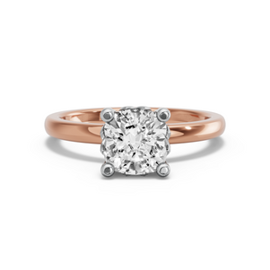 Image for Square Cushion Lotus Basket Ring with Solitaire band