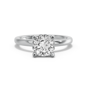 Image for Square Cushion Lotus Basket Ring with Solitaire band