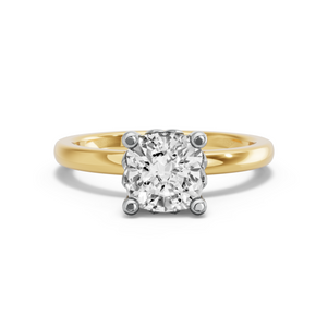 Image for Square Cushion Lotus Basket Ring with Solitaire band