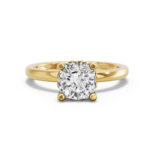 Image for Square Cushion Lotus Basket Ring with Solitaire band