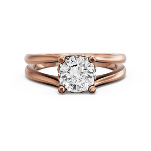 Image for Cushion Lotus Basket Ring with Split Ring Solitaire band