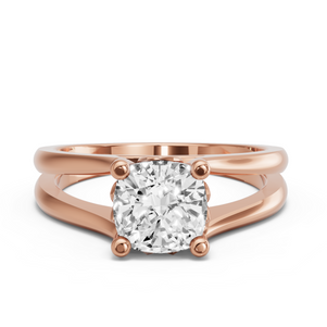 Image for Square Cushion Lotus Basket Ring with Split Ring Solitaire band