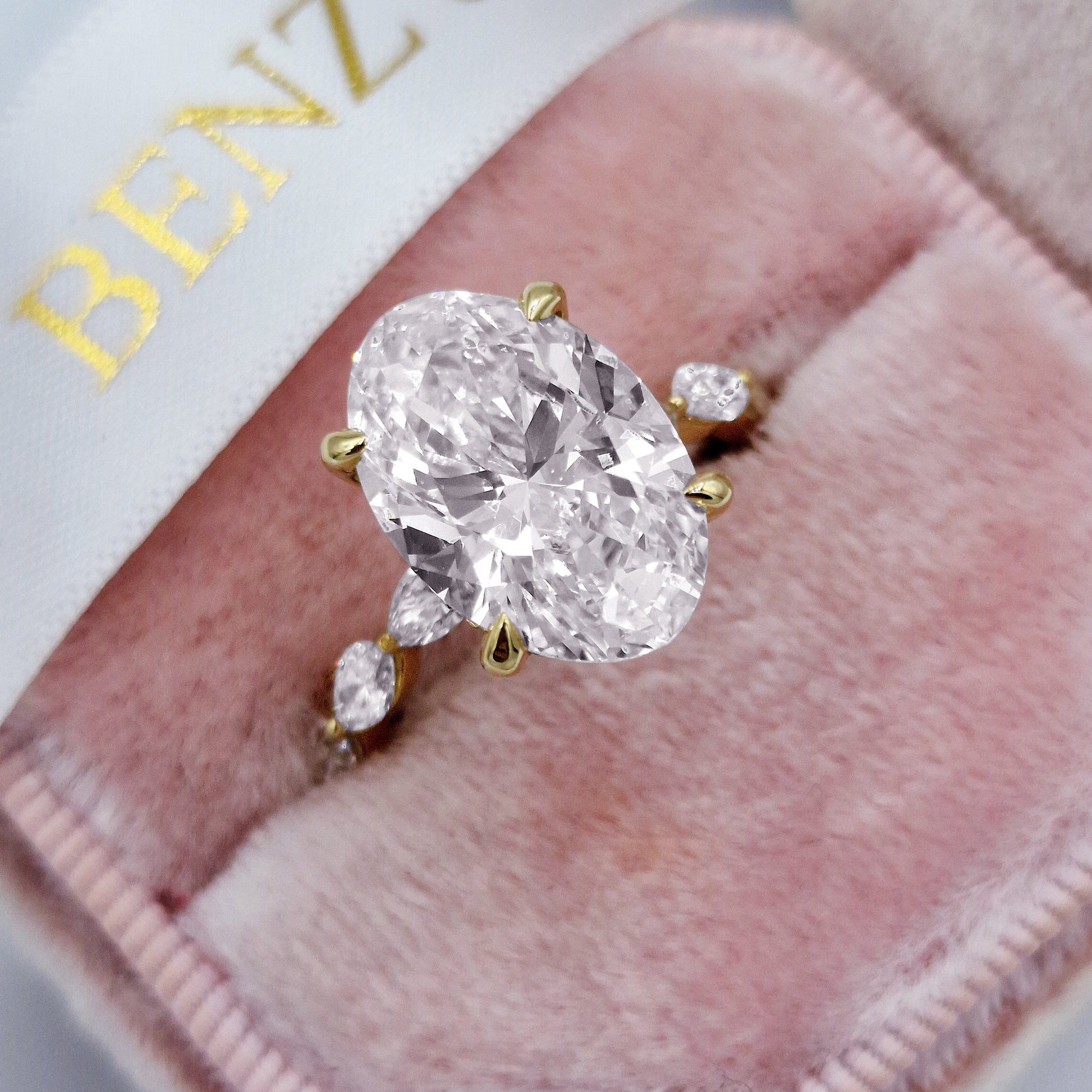 Custom Order - 6ct F VVS Oval center stone | 14kt yellow gold | 7 US