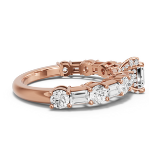 Image for Asscher Pave Basket Ring with Alternating Baguette band