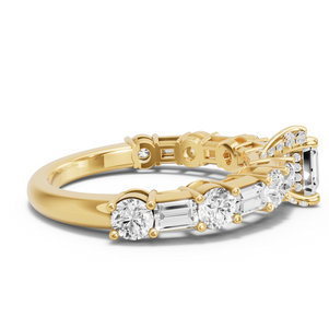 Image for Asscher Pave Basket Ring with Alternating Baguette band