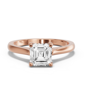 Image for Asscher Pave Basket Ring with Knife Edge Cathedral band