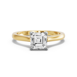 Image for Asscher Pave Basket Ring with Knife Edge Cathedral band