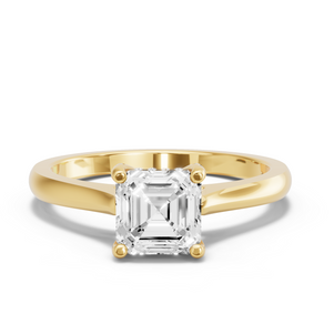 Image for Asscher Pave Basket Ring with Knife Edge Cathedral band
