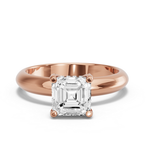 Image for Asscher Pave Basket Ring with Knife Edge Solitaire band