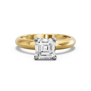 Image for Asscher Pave Basket Ring with Knife Edge Solitaire band