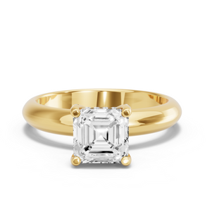 Image for Asscher Pave Basket Ring with Knife Edge Solitaire band