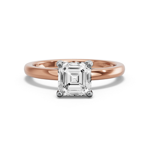 Image for Asscher Pave Basket Ring with Solitaire band