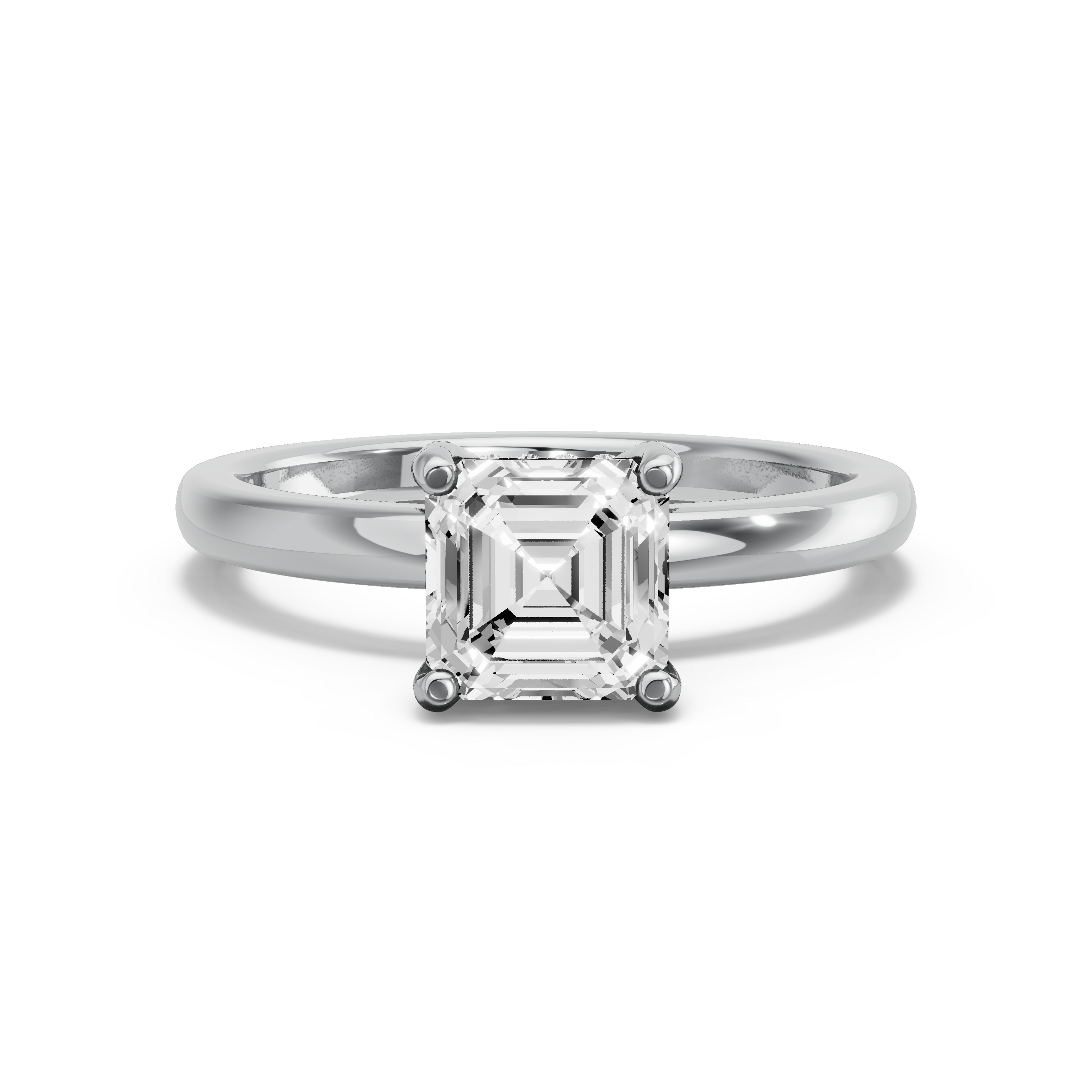 Image for Asscher Pave Basket Ring with Solitaire band in 14K Two Tone Rose Gold
