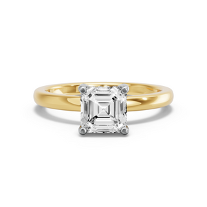Image for Asscher Pave Basket Ring with Solitaire band