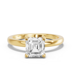 Image for Asscher Pave Basket Ring with Solitaire band