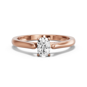Image for Cushion Pave Basket Ring with Knife Edge Cathedral band in 18K Rose Gold