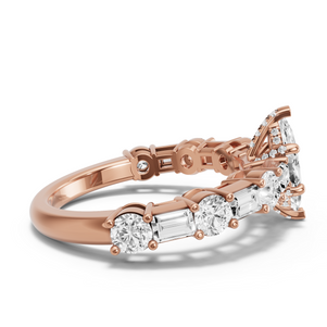 Image for Marquise Pave Basket Ring with Alternating Baguette band