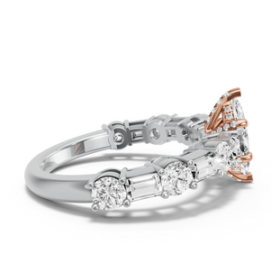 Image for Marquise Pave Basket Ring with Alternating Baguette band