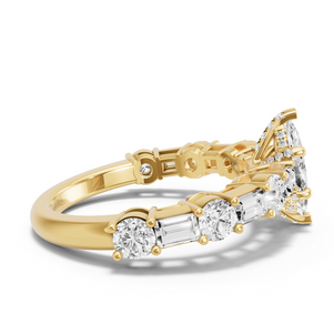 Image for Marquise Pave Basket Ring with Alternating Baguette band