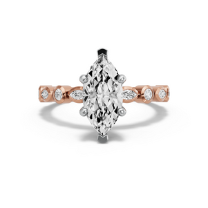 Image for Marquise Pave Basket Ring with Alternating Marquise band