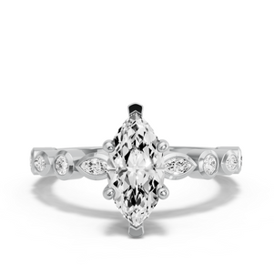 Image for Marquise Pave Basket Ring with Alternating Marquise band