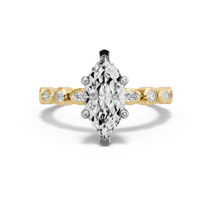 Image for Marquise Pave Basket Ring with Alternating Marquise band
