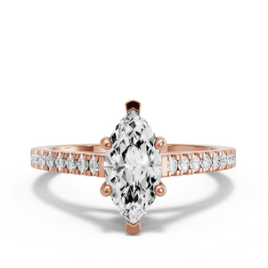 Image for Marquise Pave Basket Ring with Cathedral Pave band