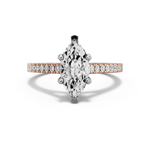 Image for Marquise Pave Basket Ring with Cathedral Pave band