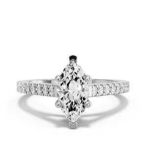 Image for Marquise Pave Basket Ring with Cathedral Pave band