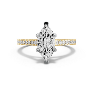 Image for Marquise Pave Basket Ring with Cathedral Pave band