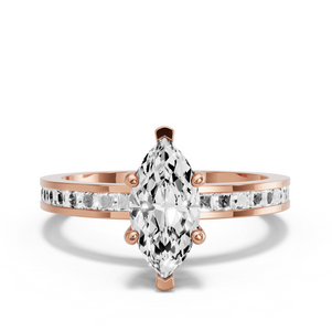 Image for Marquise Pave Basket Ring with Channel band