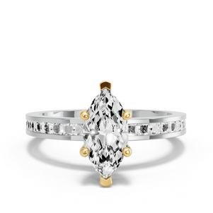 Image for Marquise Pave Basket Ring with Channel band