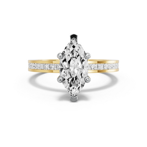 Image for Marquise Pave Basket Ring with Channel band