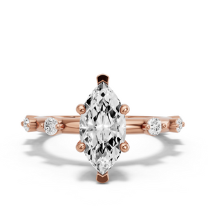 Image for Marquise Pave Basket Ring with Floating Station band