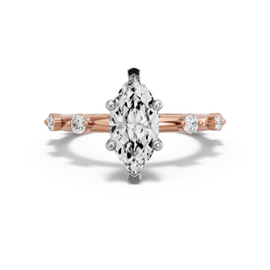 Image for Marquise Pave Basket Ring with Floating Station band