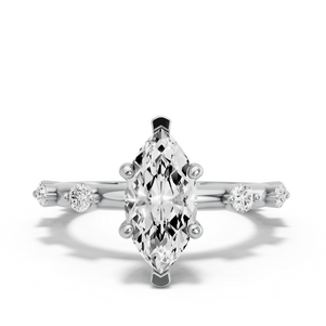 Image for Marquise Pave Basket Ring with Floating Station band